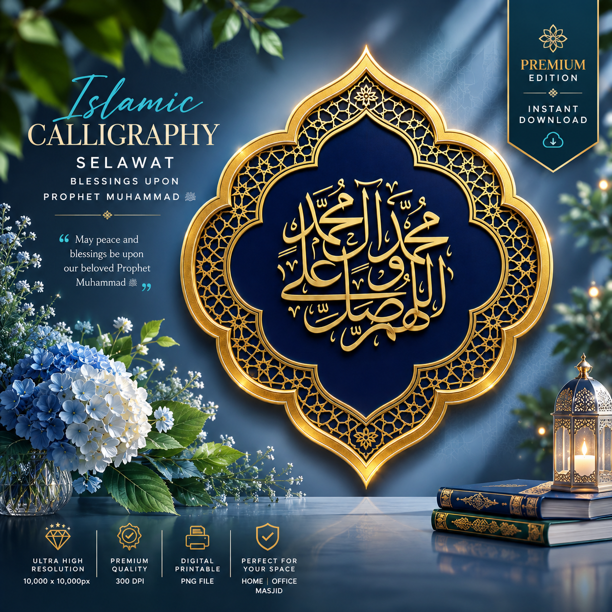Cetakan kaligrafi Selawat ke atas Nabi Muhammad صلى الله عليه وسلم