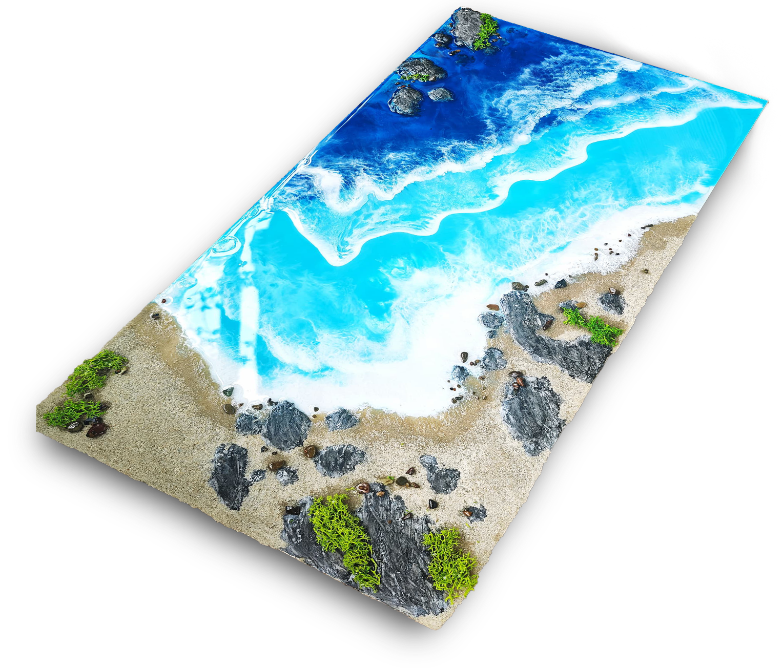 Kanvas seni resin bertema pantai